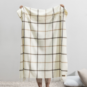Image Barnwood/Dune Tattersall Plaid Throw